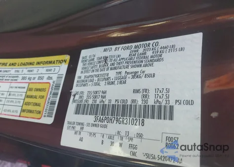 2016 Ford Fusion Se z USA, uszkodzony, nr VIN 3FA6P0H79GR310218